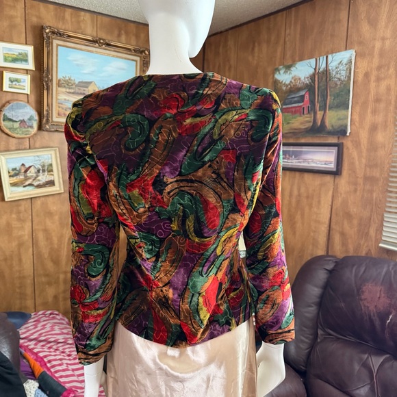 Colorful Velvet Blazer Jacket - Picture 4 of 4